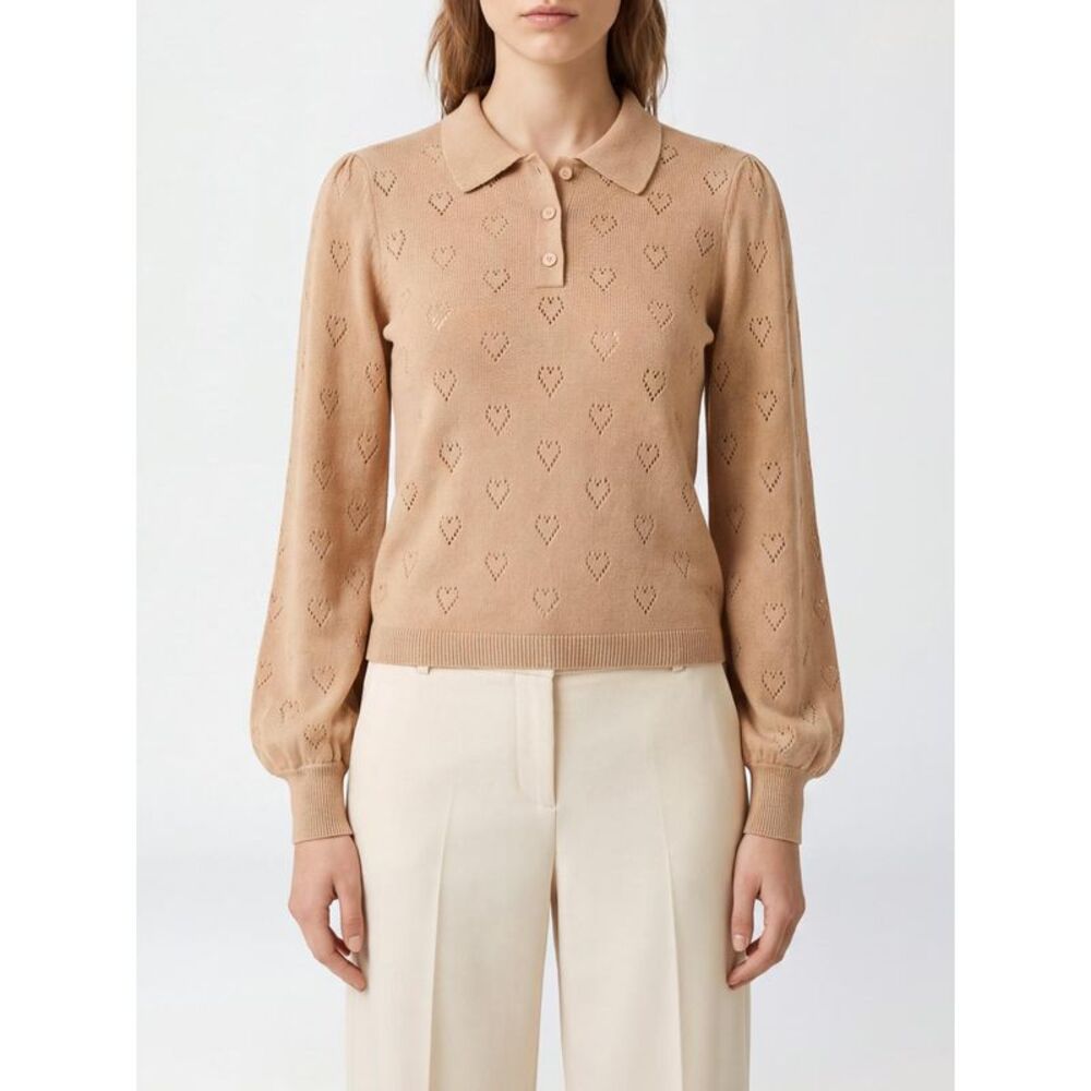 Twinset Women Puff-Sleeved Knit Polo Twinset In Cotton And Cashmere